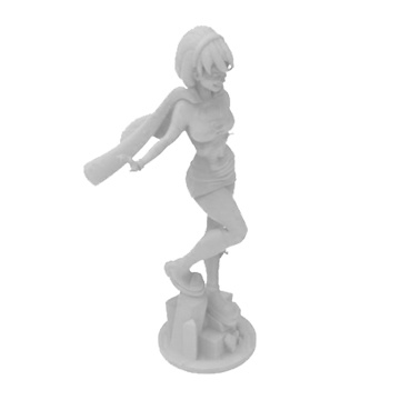 3D打印办公桌面艺术品雕塑摆件旋风小魔女手办礼品