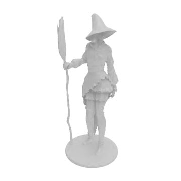 拿扫帚的女巫3D打印摆件