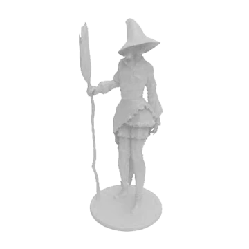 拿扫帚的女巫3D打印摆件